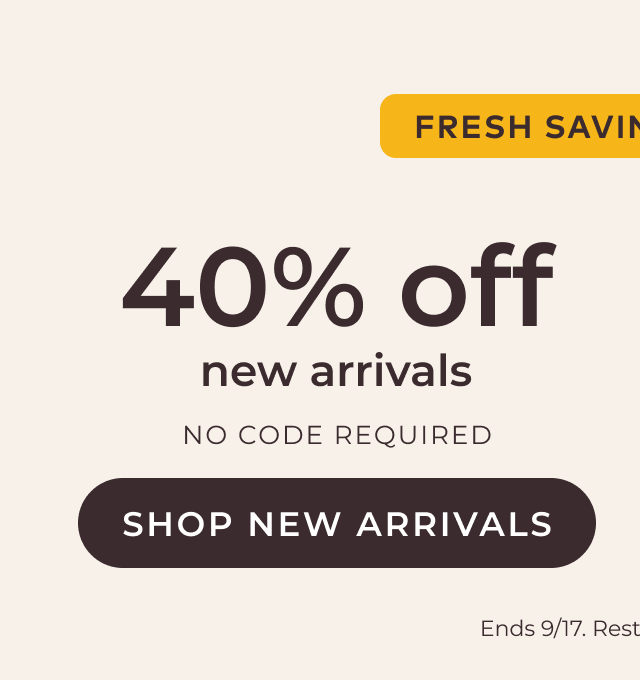 40% off new arrivals