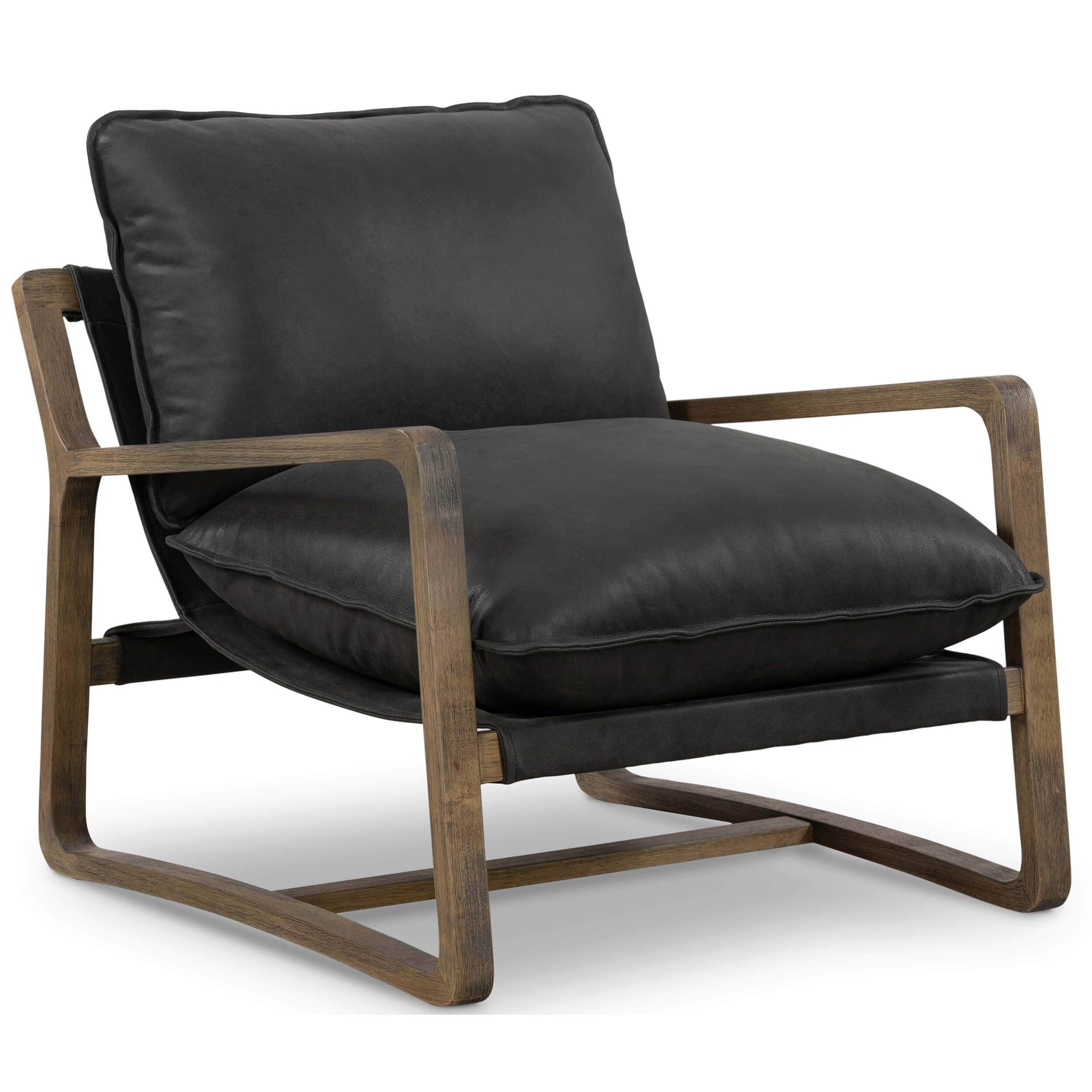 Image of Ace Leather Chair, Umber Black