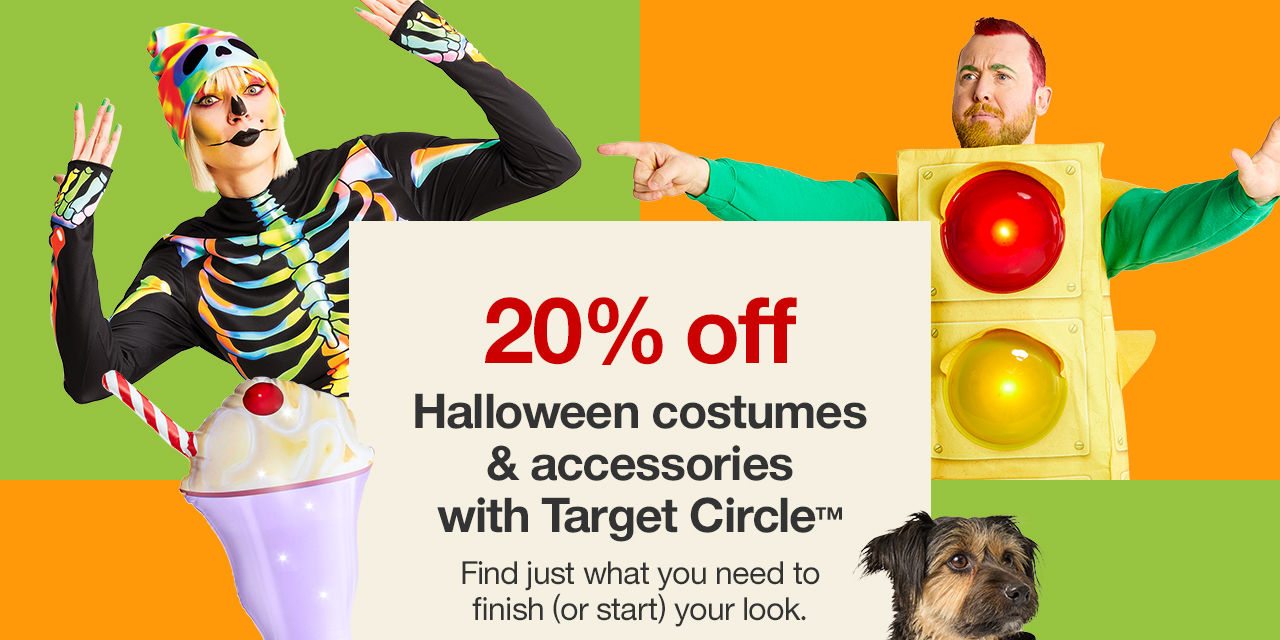 20% off Halloween costumes & accessories with Target Circle™ Find just what you need to finish (or start) your look. Halloween Costumes & Accessories >