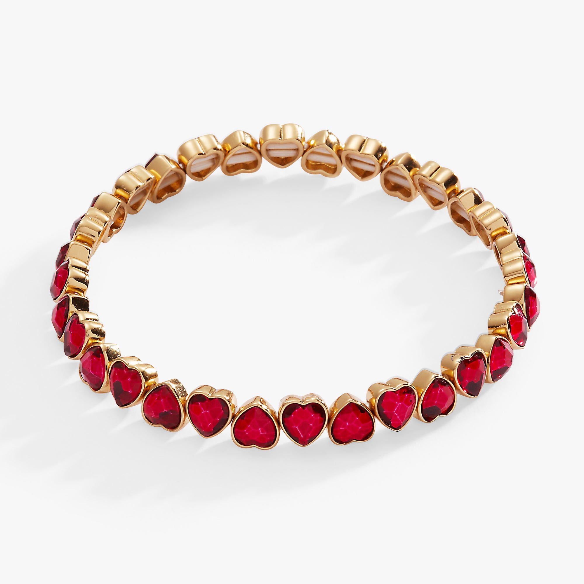 Image of Red Crystal Heart Stretch Bracelet