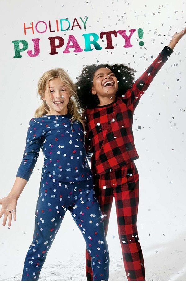 Holiday PJ Party! Models wearing evsies clothing.