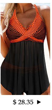 Asymmetric Hem Dot Print Halter Neck Swimdress and Panty