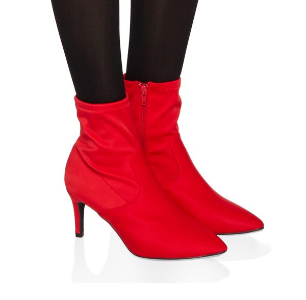 Pointed Toe Mid Heel Booties