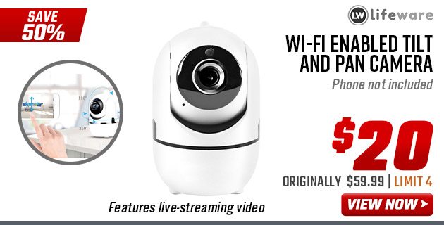 Lifeware Wi-Fi Enabled Tilt and Pan Camera