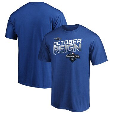 Los Angeles Dodgers Majestic 2019 NL West Division Champions Locker Room T-Shirt - Royal