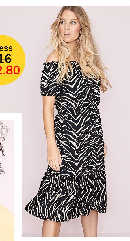 Zebra Bardot Dress