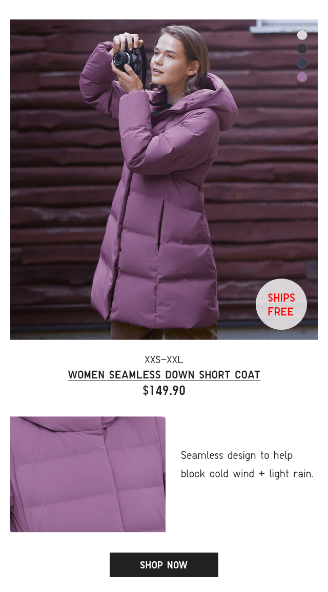 PDP2 - WOMEN SEAMLESS DOWN SHORT COAT