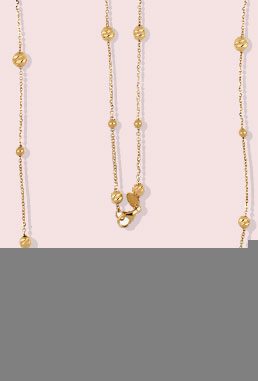 14K Yellow Gold Beaded Necklace