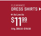 Clearance Dress Shirts $11.99