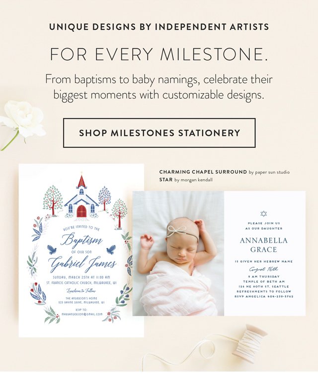 Shop Milestones Stationery