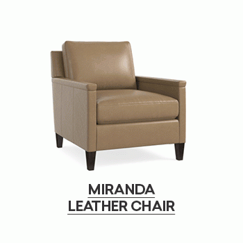 Miranda leather accent chair. Shop now.