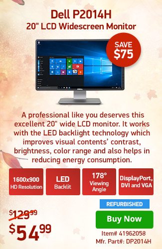 Dell P2014H 20" LCD Monitor | 41962058 | Shop Now