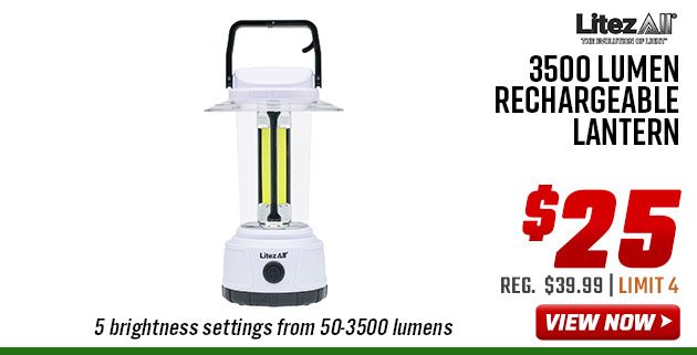 LitezAll 3500 Lumen Rechargeable Lantern