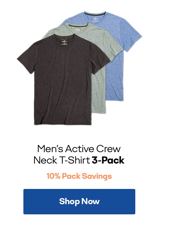 Men's Active Crew Neck T-Shirt 3-Pack 10% Pack Savings Shop Now