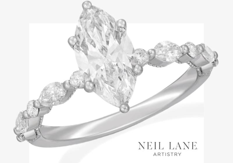 Neil Lane Artistry Marquise-Cut Lab-Created Diamond Engagement Ring 2 ct tw 14K White Gold