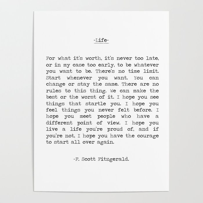 Life quote F. Scott Fitzgerald