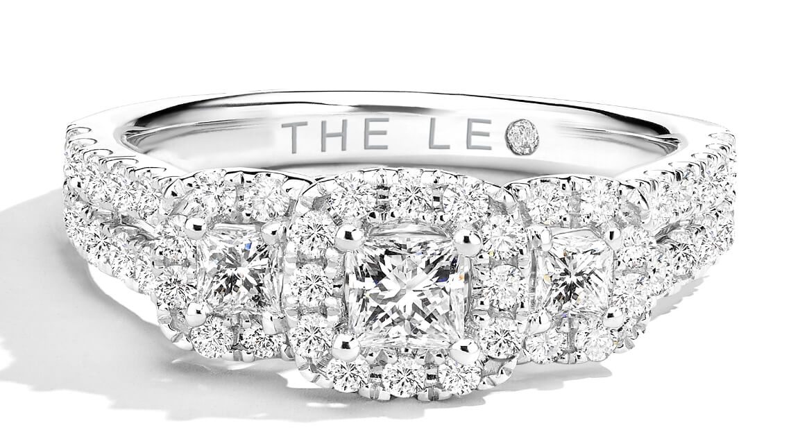 THE LEO Diamond Three-Stone Engagement Ring 7/8 ct tw 14K White Gold