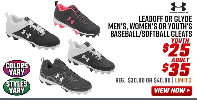 Under Armour Leadoff or Glyde Men's, Women's or Youth's Baseball/Softball Cleats