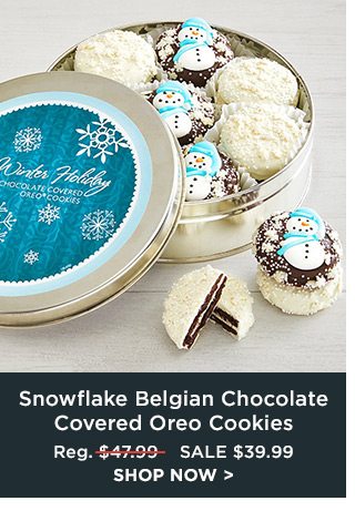 Snowflake Belgian Chocolate Covered Oreo Cookies