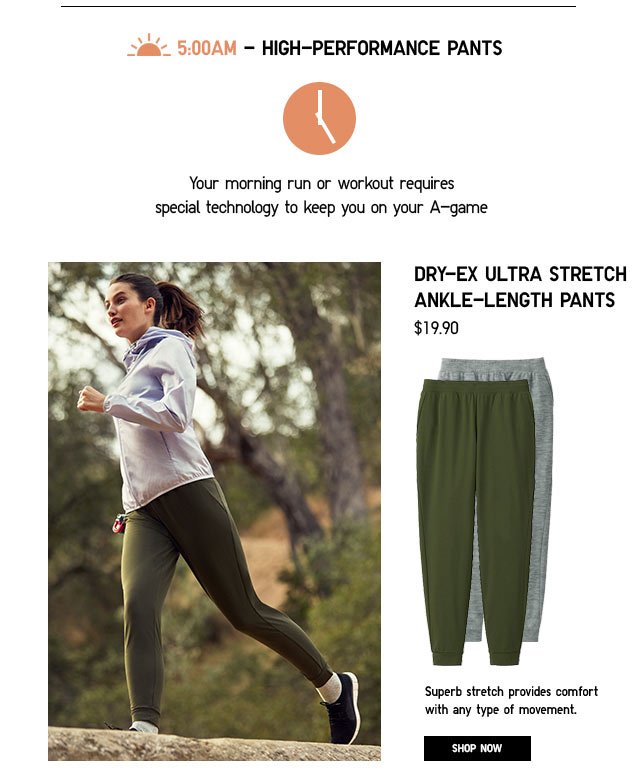 DRY-EX ULTRA STRETCH ANKLE-LENGTH SWEATPANTS - SHOP NOW