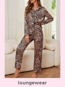 Leopard Light Coffee Pajama Top and Pajama Pants