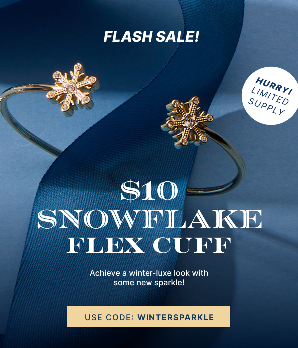 Flash Sale | $10 Snowflake Flex Cuff | USE CODE WINTERSPARKLE