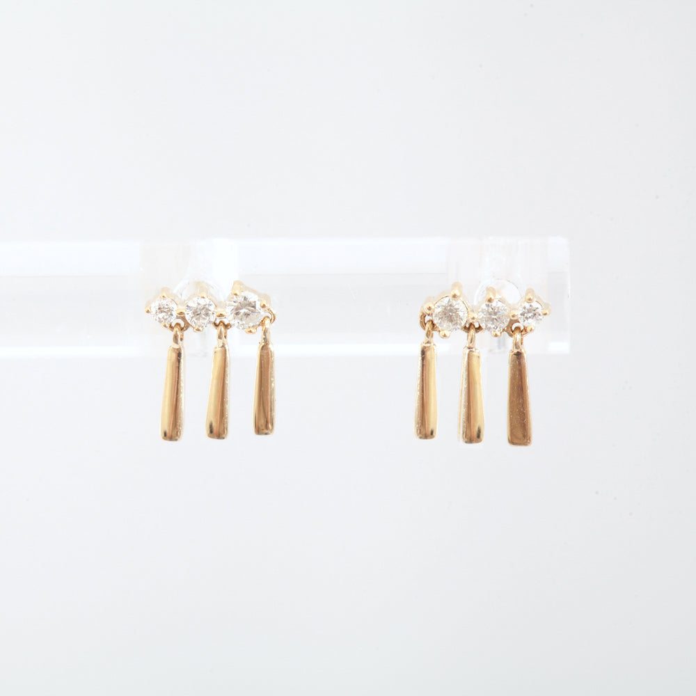 Three Diamond Fringe Studs