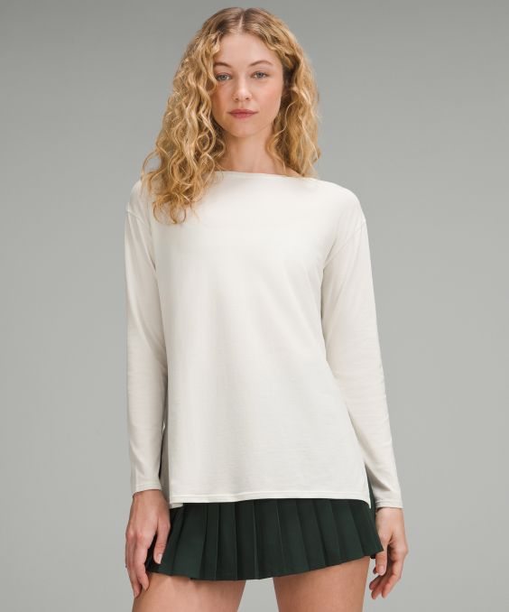 Relaxed-Fit Boatneck Long Sleeve