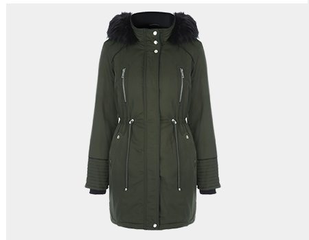 Womens Khaki Parka Coat