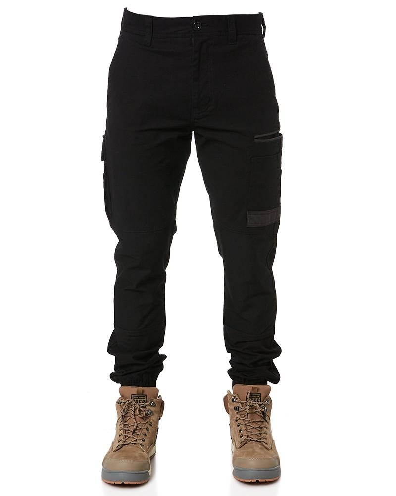 black cuffed work pants