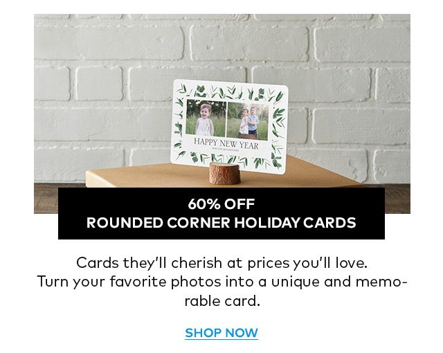 60% off rounded corner Christmas cards