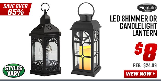 Fine Life LED Shimmer or Candlelight Lantern