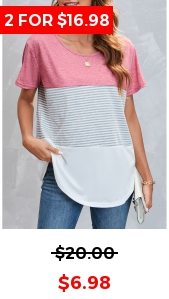 Round Neck Striped Pink T Shirt