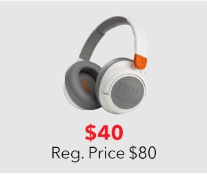 JBL JR 460NC Kids White Wireless Noise Canceling Over-Ear Headphones $40