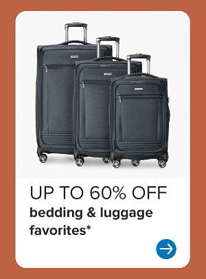 A three piece luggage set. Up to 60% off bedding and luggage favorites.