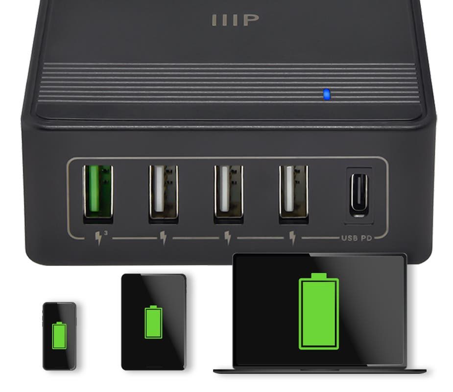 60W USB‑C 5‑Port Desktop Charging Station