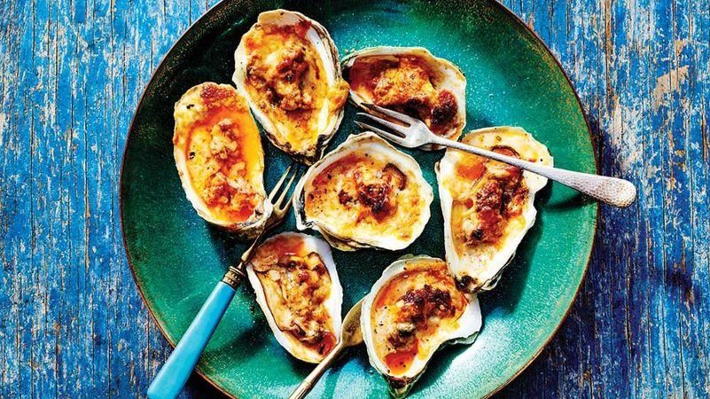 Broiled Oysters with Parmigiano and 'Nduja