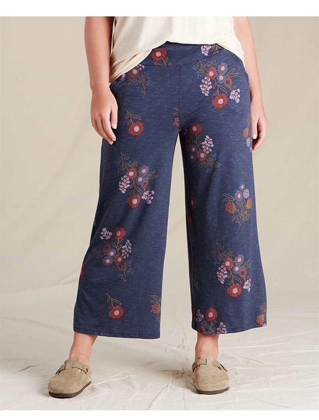 Chaka Wide Leg Pant in True Navy Floral Print