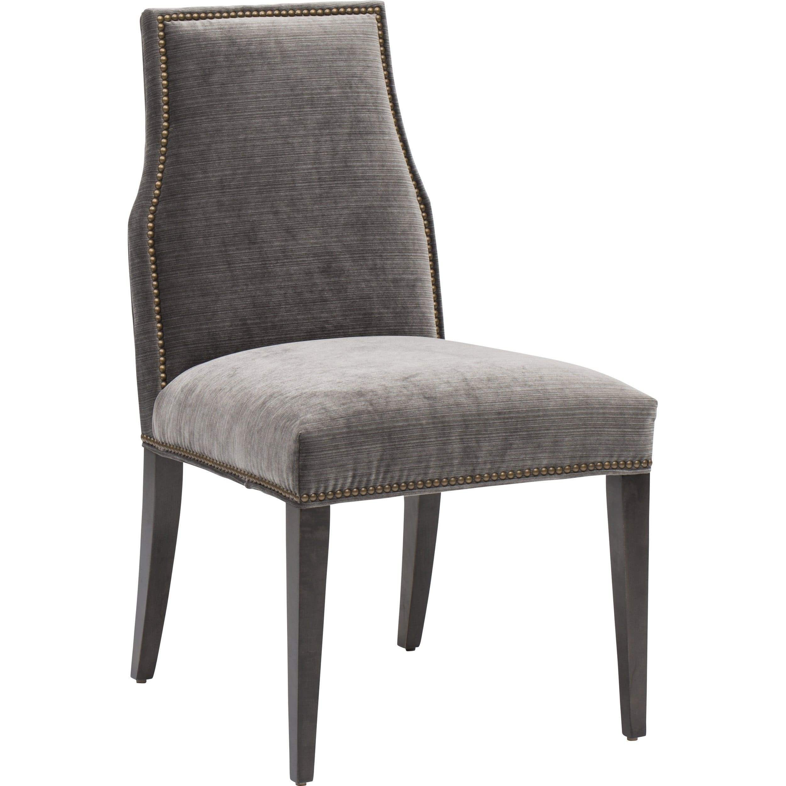 Image of Oliver Side Chair, Valhalla Pewter, Brass Nailheads