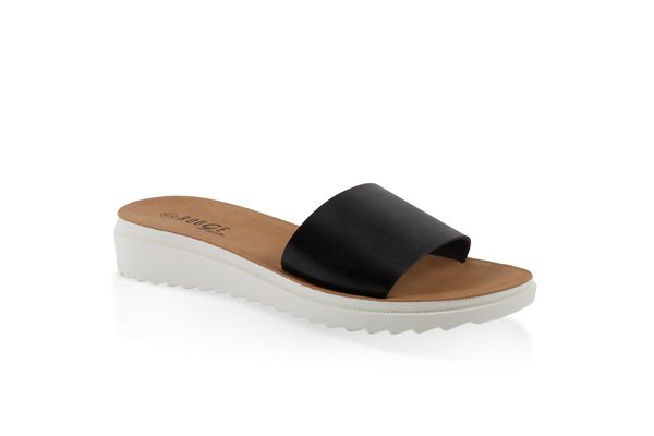 Single Band Platform Slide Sandals