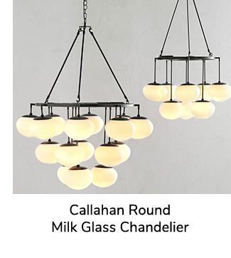 Callahan Round Milk Glass Chandelier