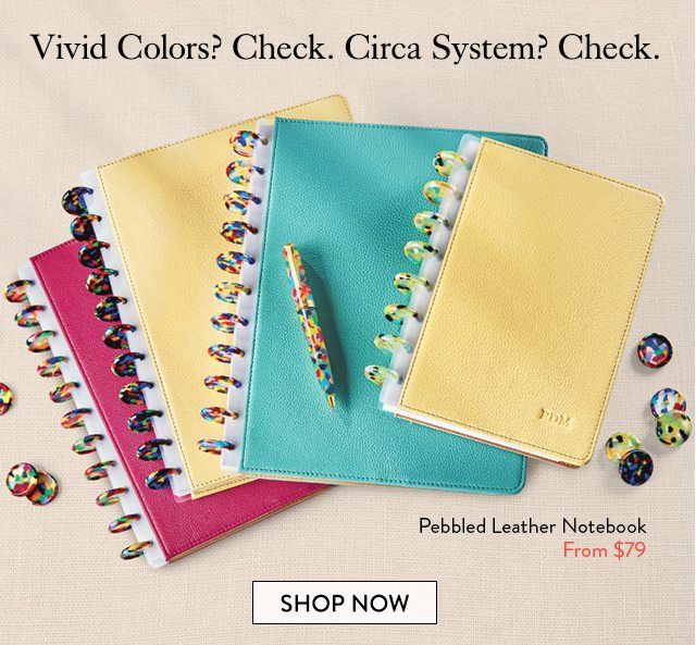 Shop Circa Pebbled Leather Foldover Notebook