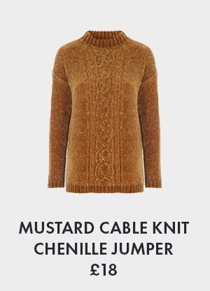 Mustard Cable Knit Chenille Jumper