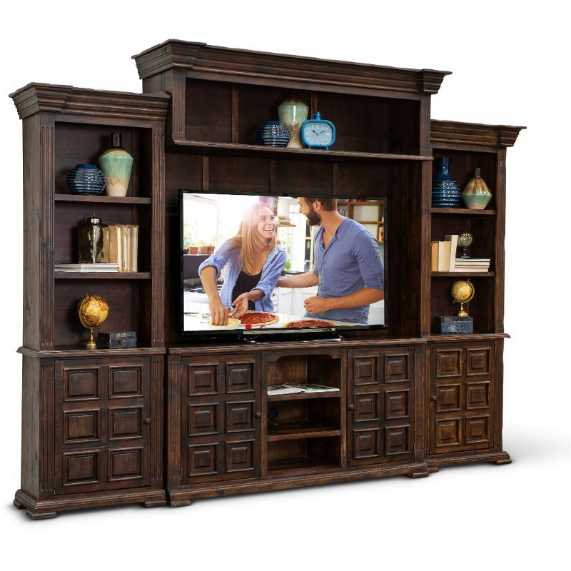 Brown 4 Piece Entertainment Center - Marquis