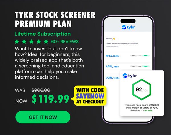 Tykr Stock Screener: Premium Plan Lifetime Subscription