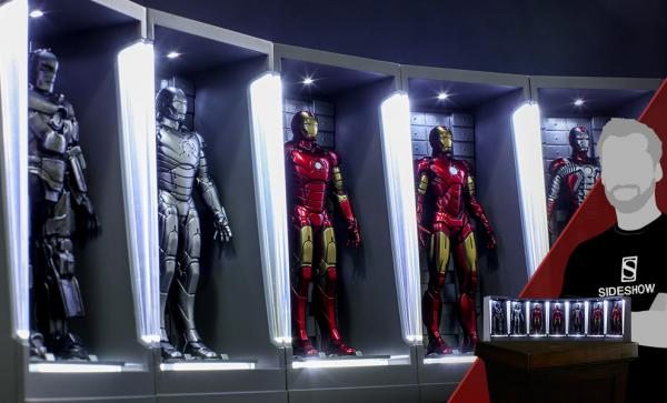 FREE U.S. SHIPPING Iron Man Hall of Armor Miniature Set by Hot Toys