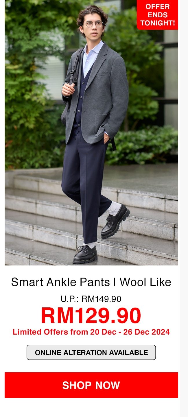 Smart Ankle Pants | Wool Like