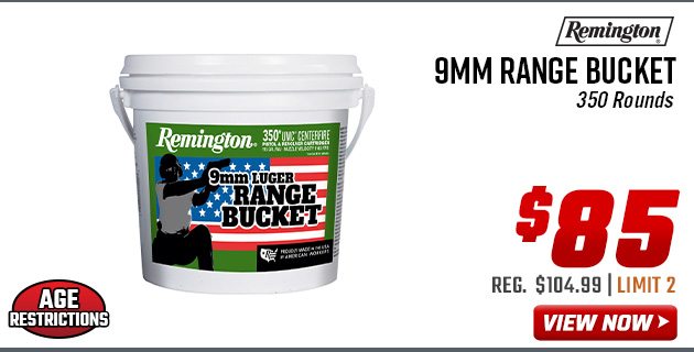 Remington 9mm Range Bucket of 350 Rounds