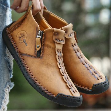 Hand Stitching Casual Leather Boots