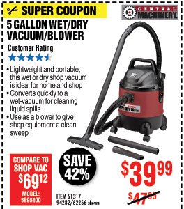 5 gal. Wet/Dry Vacuum/Blower